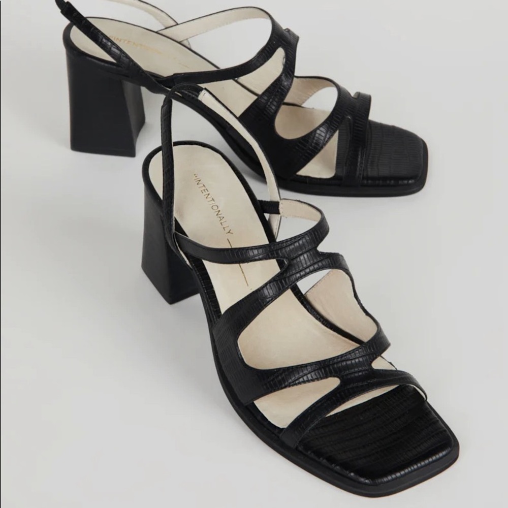 BRAND NEW INTENTIONALLY BLANK Ojai -  black heeled sandals size 7